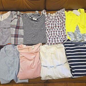 LOT OF 10 CREWCUTS JCREW GIRL TOPS TSHIRTS - VELVET STRIPES SEQUINS PLAID HEART